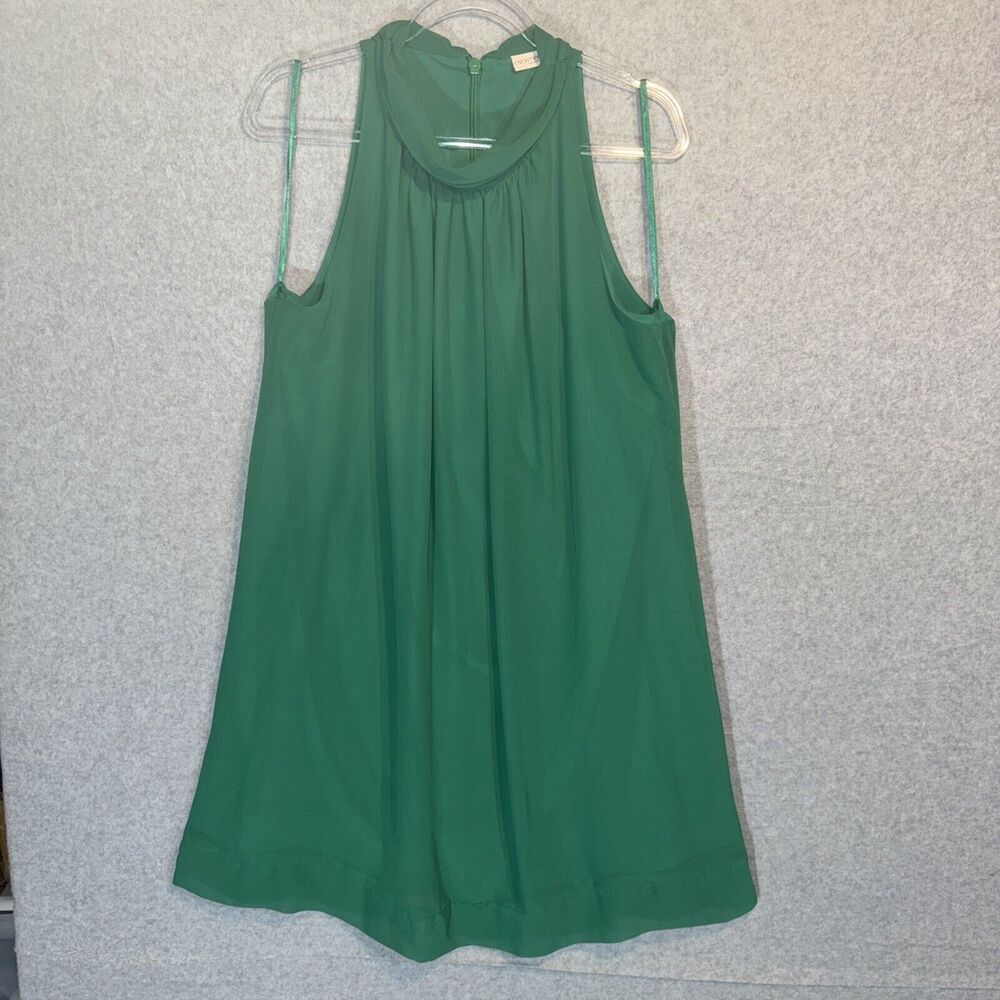 NEW YORK & CO Eva Mendes Halter Sabrina Dress L  Green‎